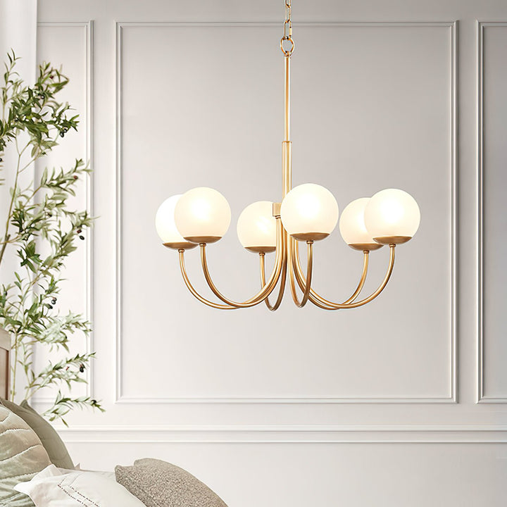 Oriuena lampadario ottone sfera Orillia elegante