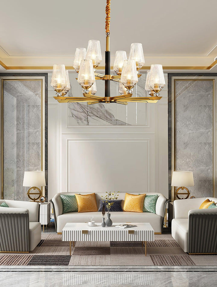 Astra lampadario lusso Esagonale in ottone