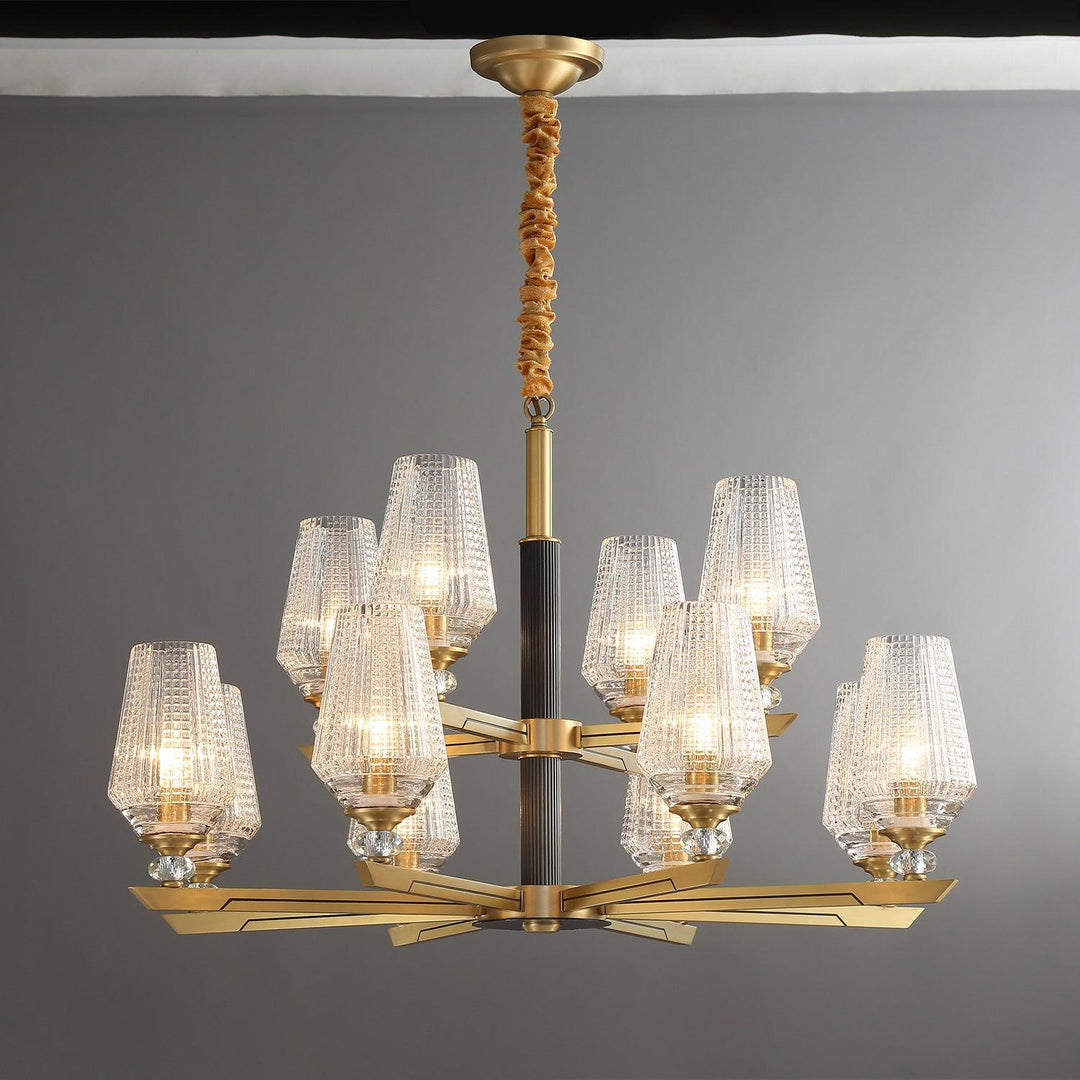 Astra lampadario lusso Esagonale in ottone