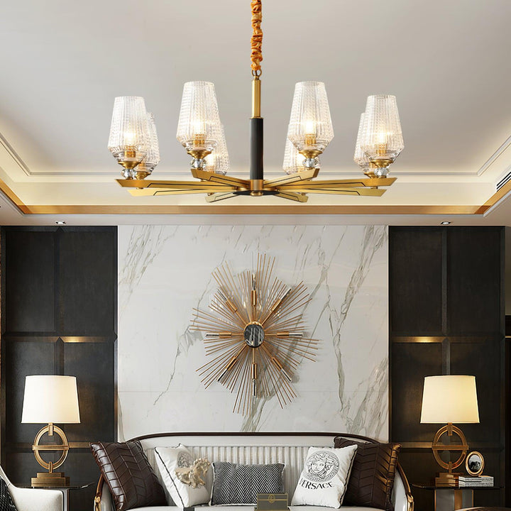Astra lampadario lusso Esagonale in ottone