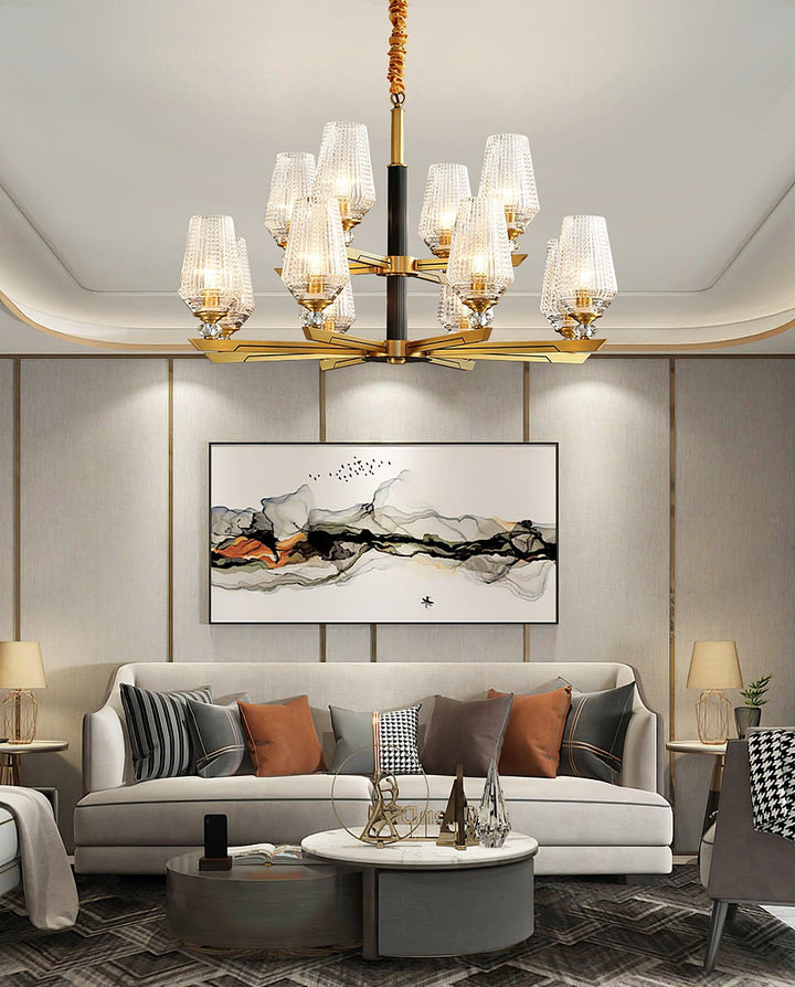 Astra lampadario lusso Esagonale in ottone