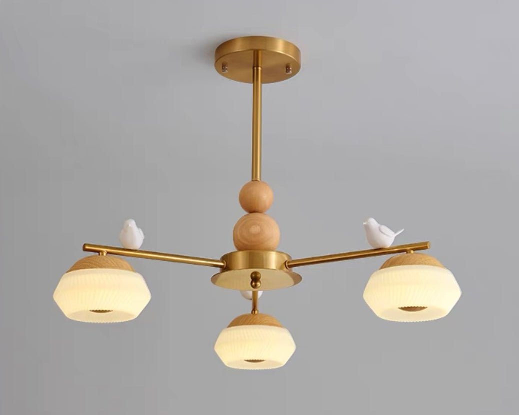 Orieraine lampadario ottone Uccello Ozawa elegante