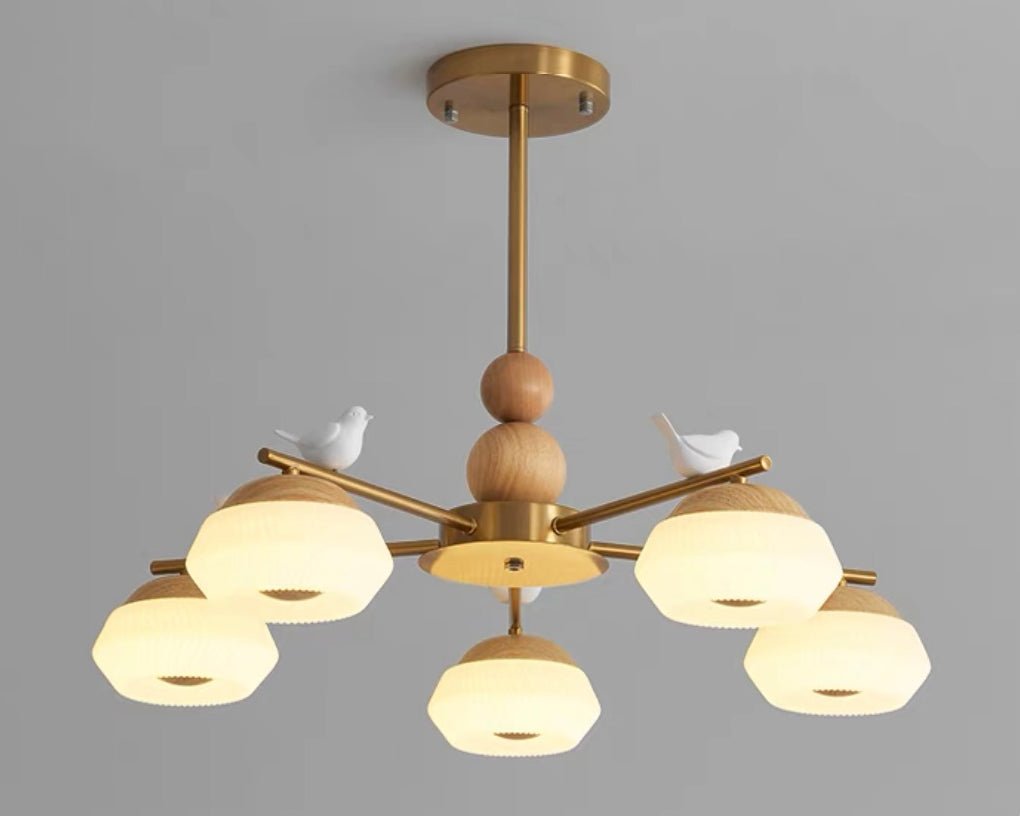 Orieraine lampadario ottone Uccello Ozawa elegante