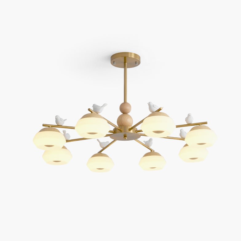 Orieraine lampadario ottone Uccello Ozawa elegante