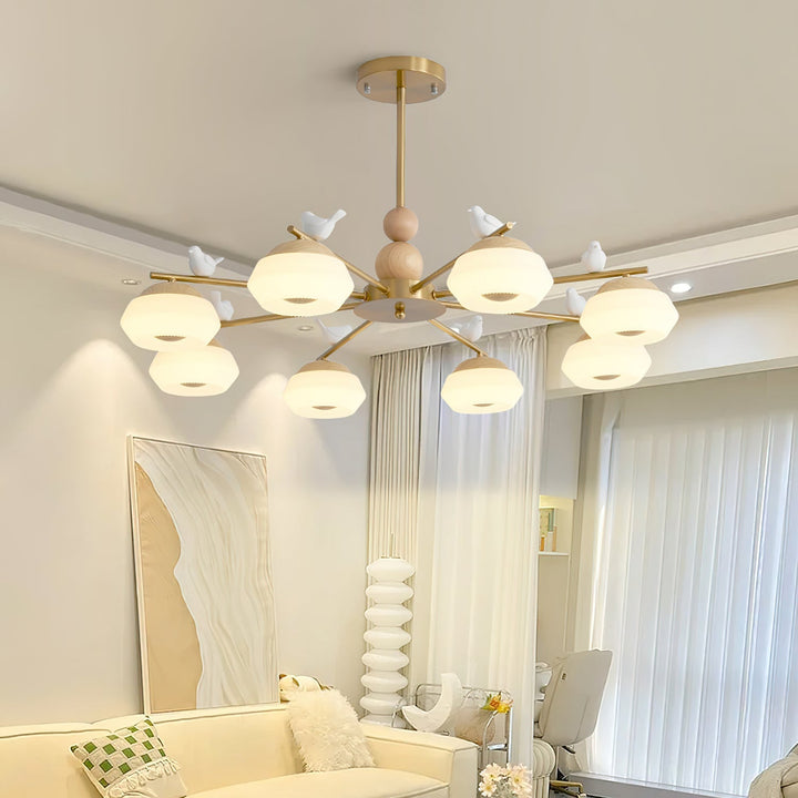 Orieraine lampadario ottone Uccello Ozawa elegante