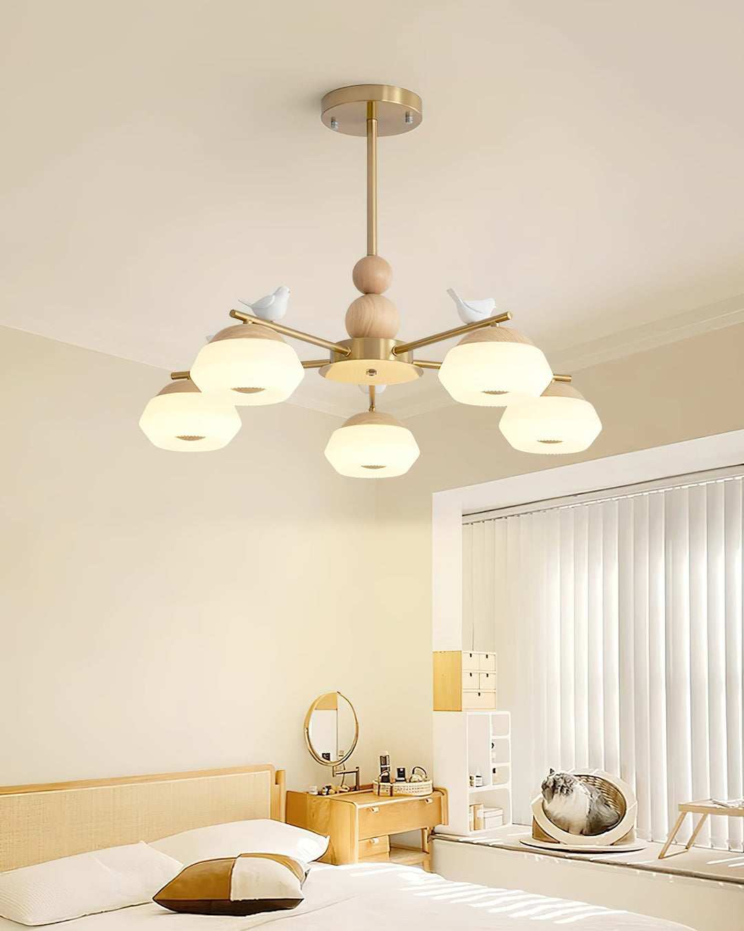 Orieraine lampadario ottone Uccello Ozawa elegante