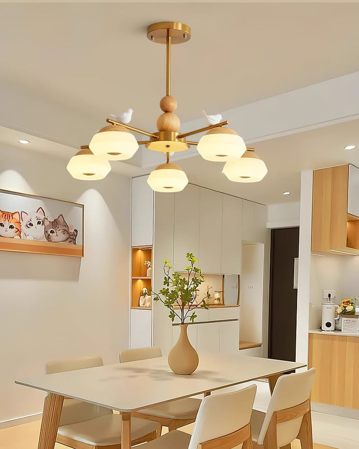 Orieraine lampadario ottone Uccello Ozawa elegante