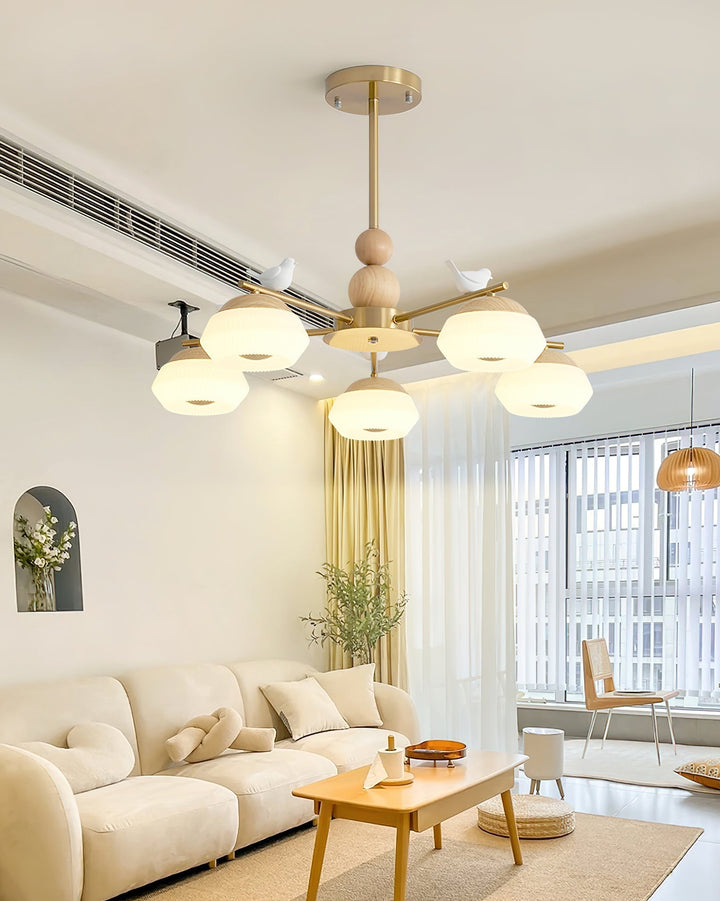 Orieraine lampadario ottone Uccello Ozawa elegante