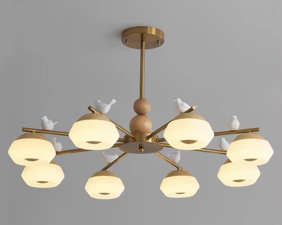 Orieraine lampadario ottone Uccello Ozawa elegante