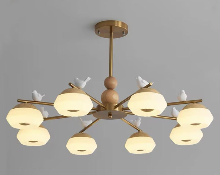 Orieraine lampadario ottone Uccello Ozawa elegante