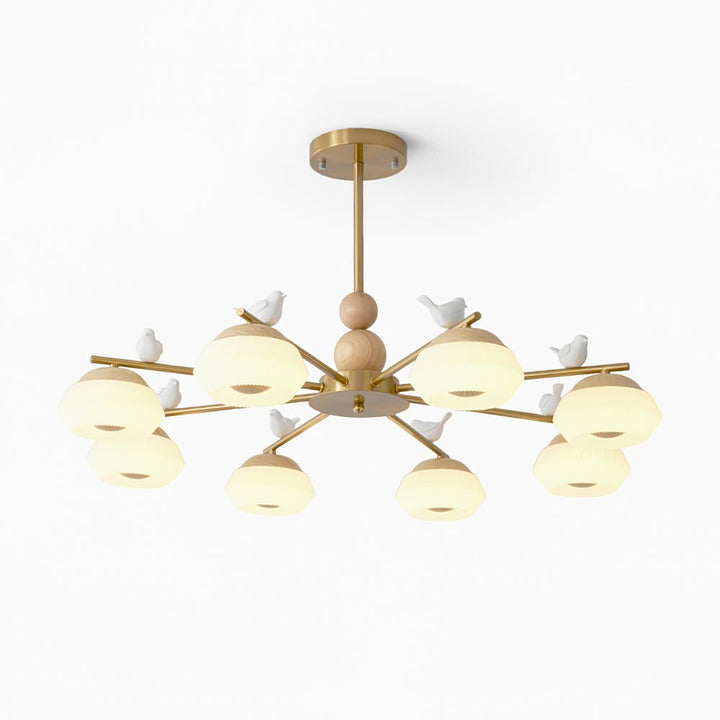 Orieraine lampadario ottone Uccello Ozawa elegante