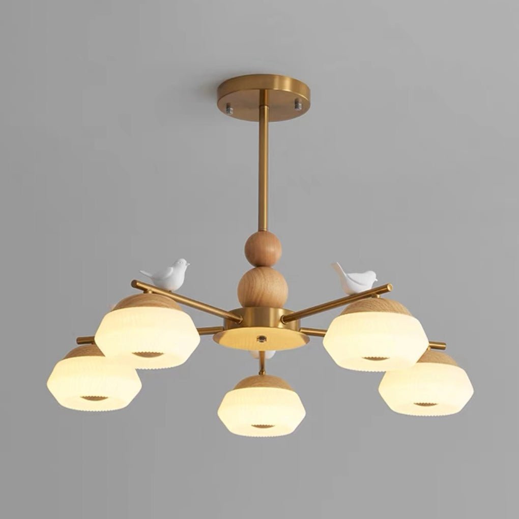 Orieraine lampadario ottone Uccello Ozawa elegante