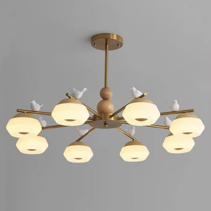 Orieraine lampadario ottone Uccello Ozawa elegante