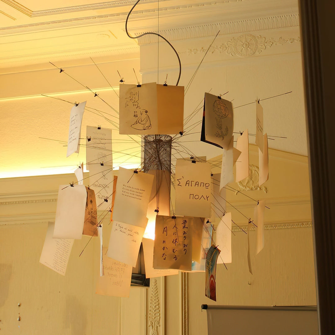 Ortheen Individual Creativity Paper Metal Chandelier - Lamp Copper