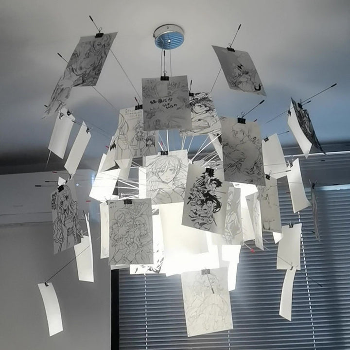 Ortheen Individual Creativity Paper Metal Chandelier - Lamp Copper
