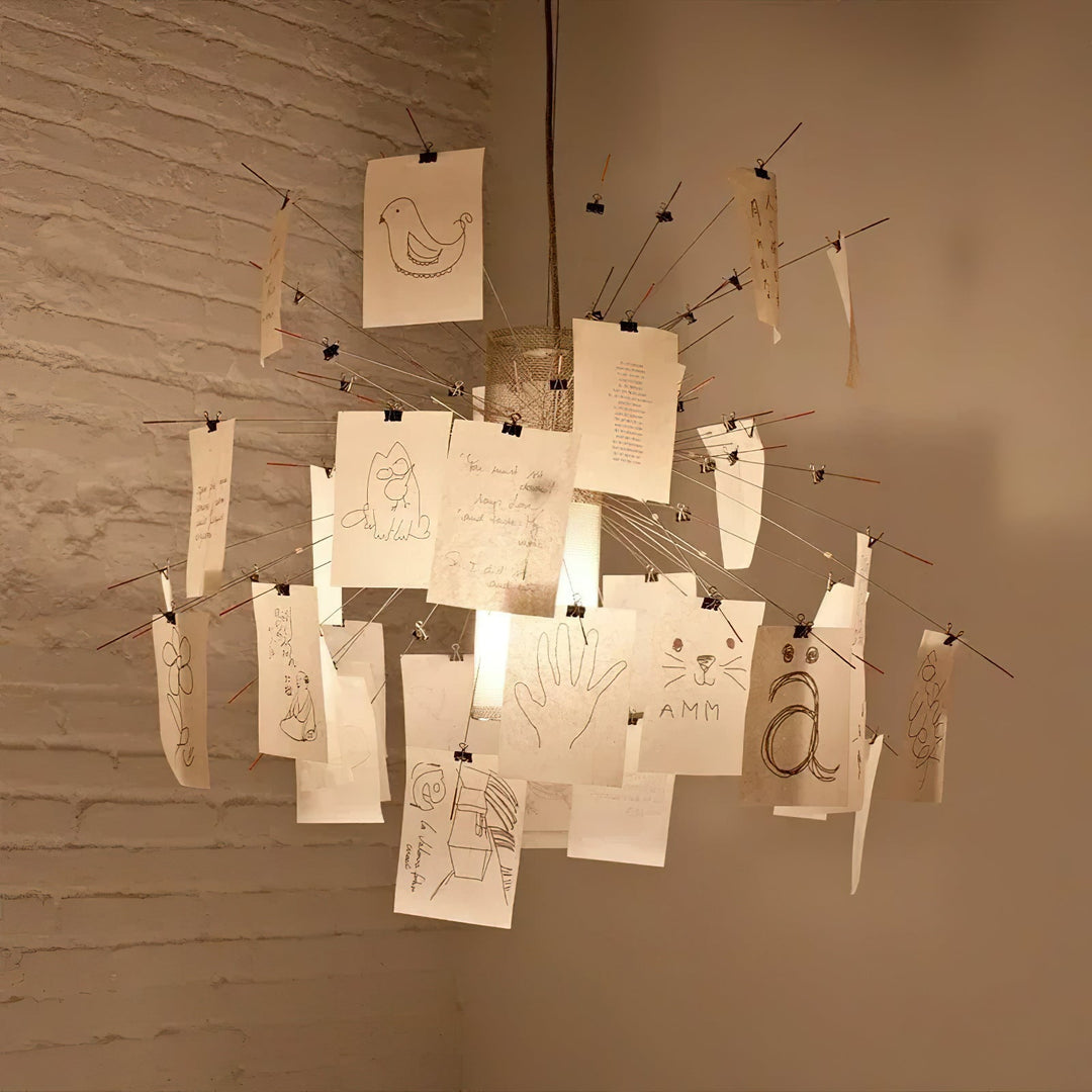 Ortheen Individual Creativity Paper Metal Chandelier - Lamp Copper