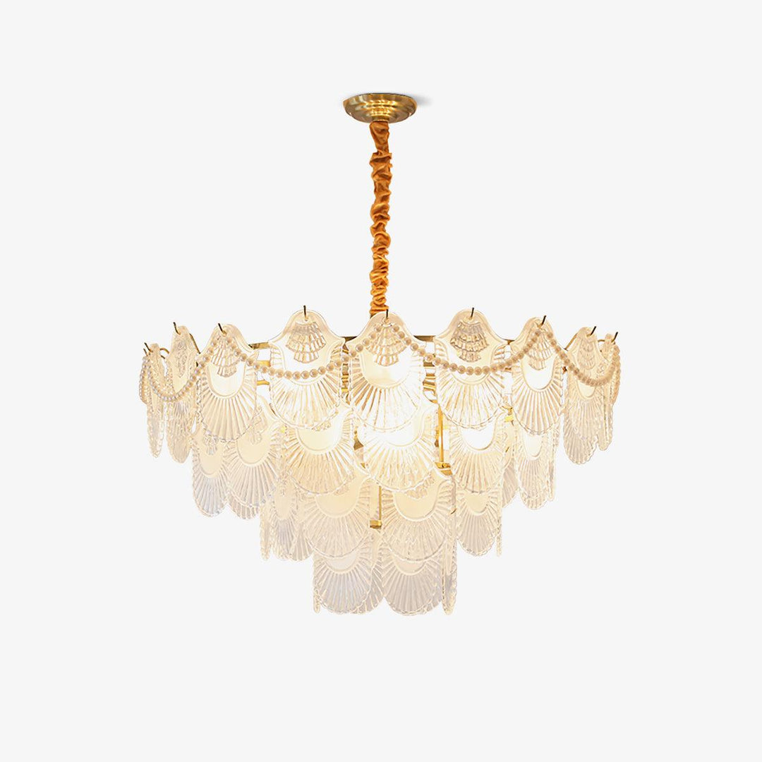 Liorelelle lampadario Gusci in vetro Perla