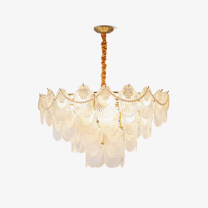 Liorelelle lampadario Gusci in vetro Perla