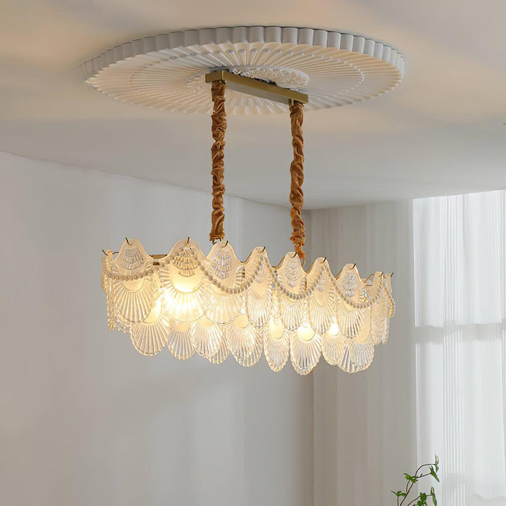Liorelelle lampadario Gusci in vetro Perla