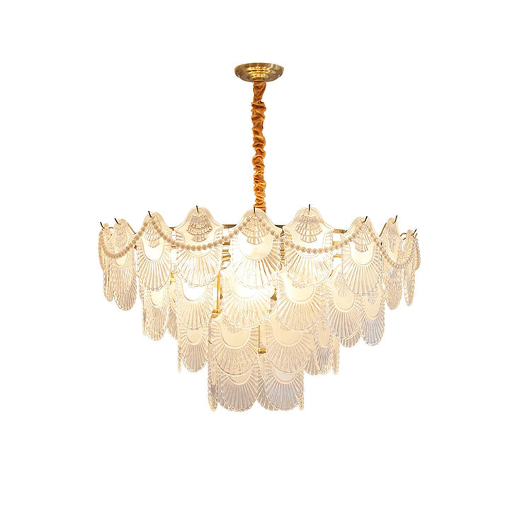 Liorelelle lampadario Gusci in vetro Perla