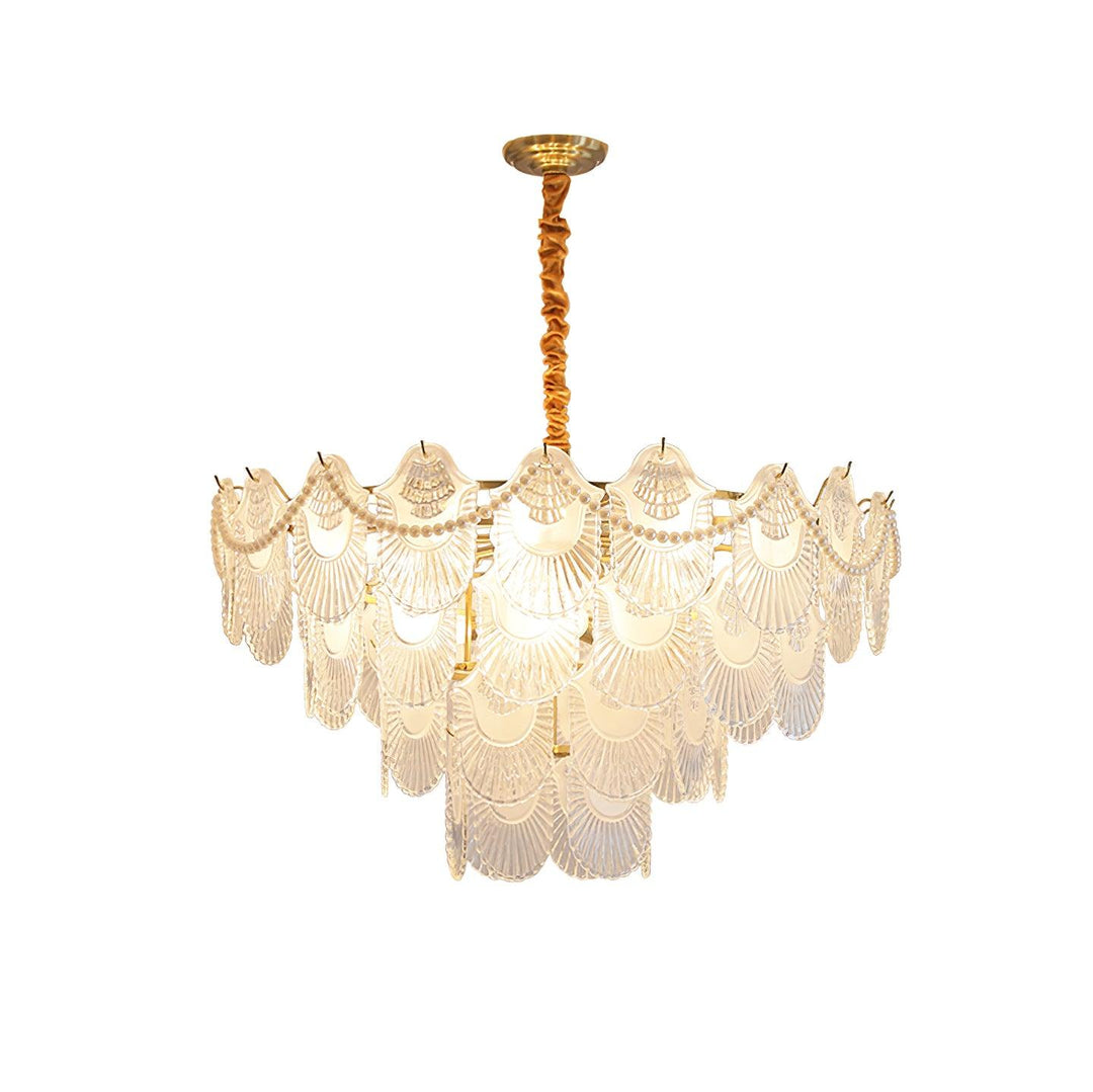 Liorelelle lampadario Gusci in vetro Perla