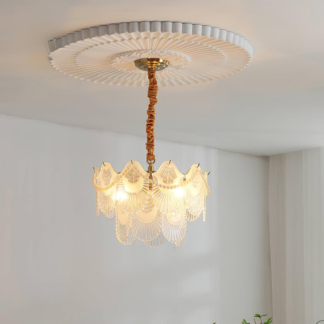 Liorelelle lampadario Gusci in vetro Perla
