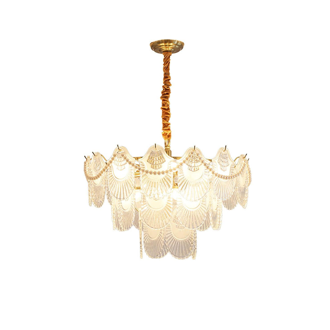 Liorelelle lampadario Gusci in vetro Perla