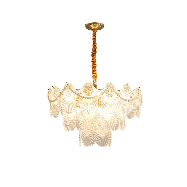 Liorelelle lampadario Gusci in vetro Perla