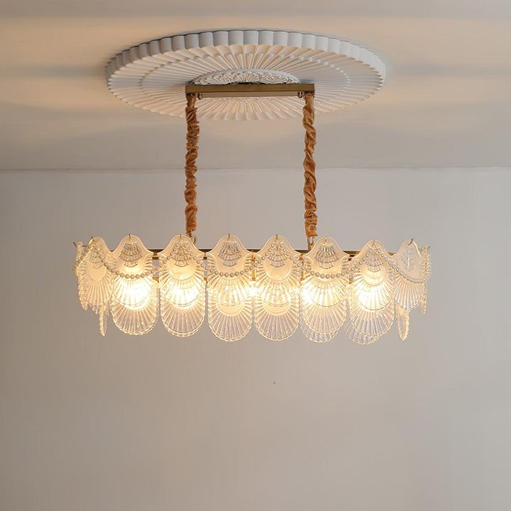 Liorelelle lampadario Gusci in vetro Perla
