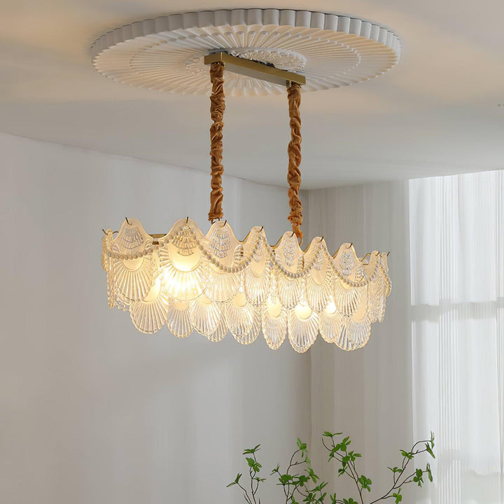 Liorelelle lampadario Gusci in vetro Perla