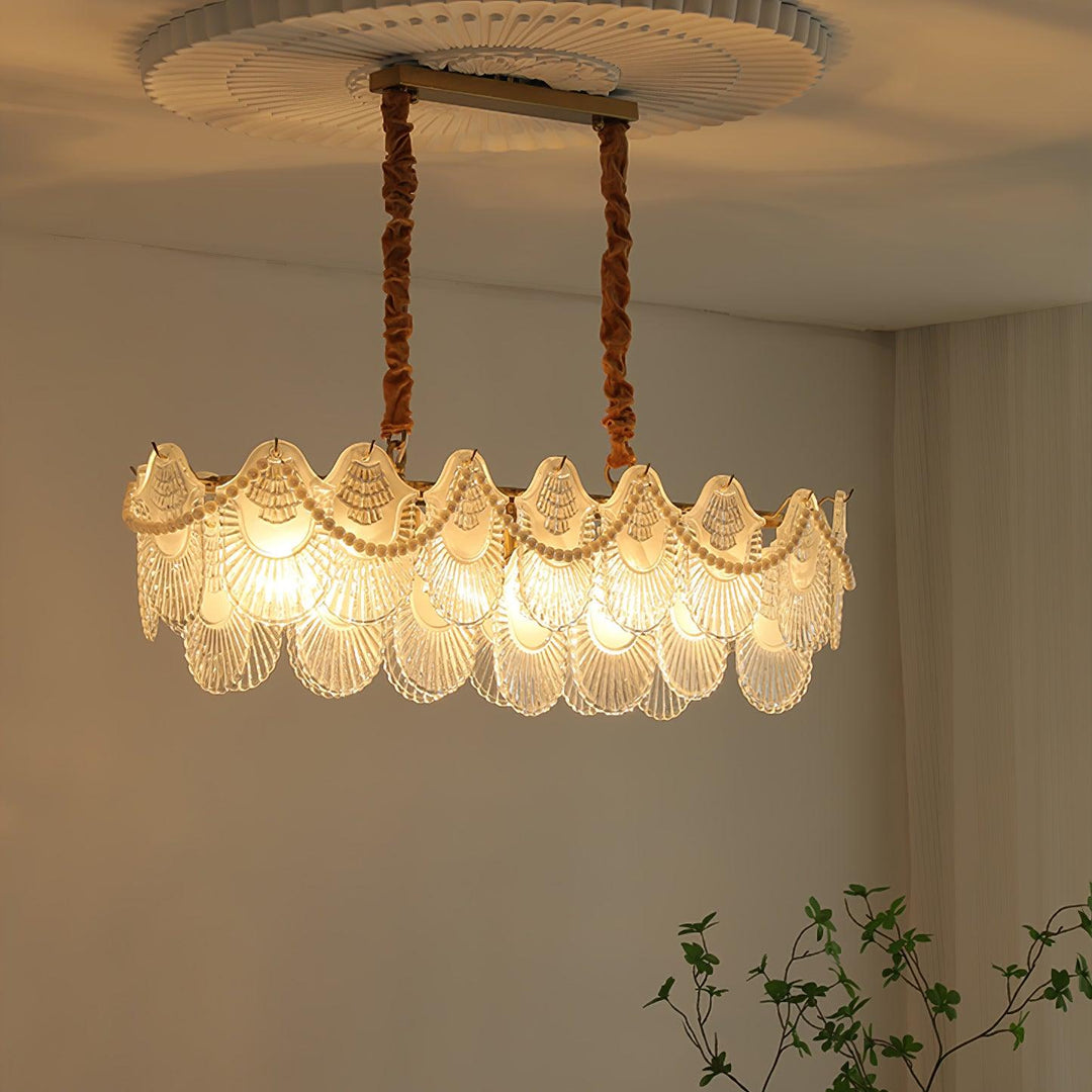 Liorelelle lampadario Gusci in vetro Perla