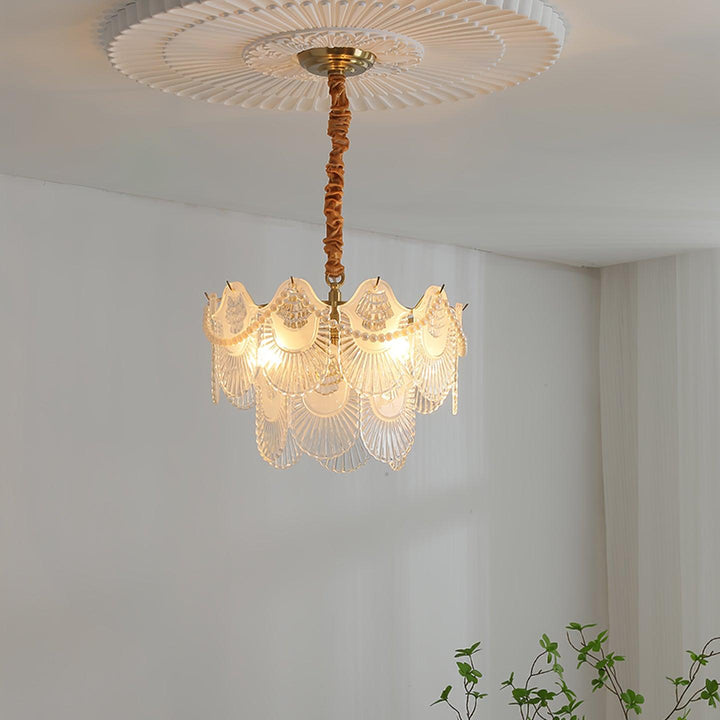 Liorelelle lampadario Gusci in vetro Perla