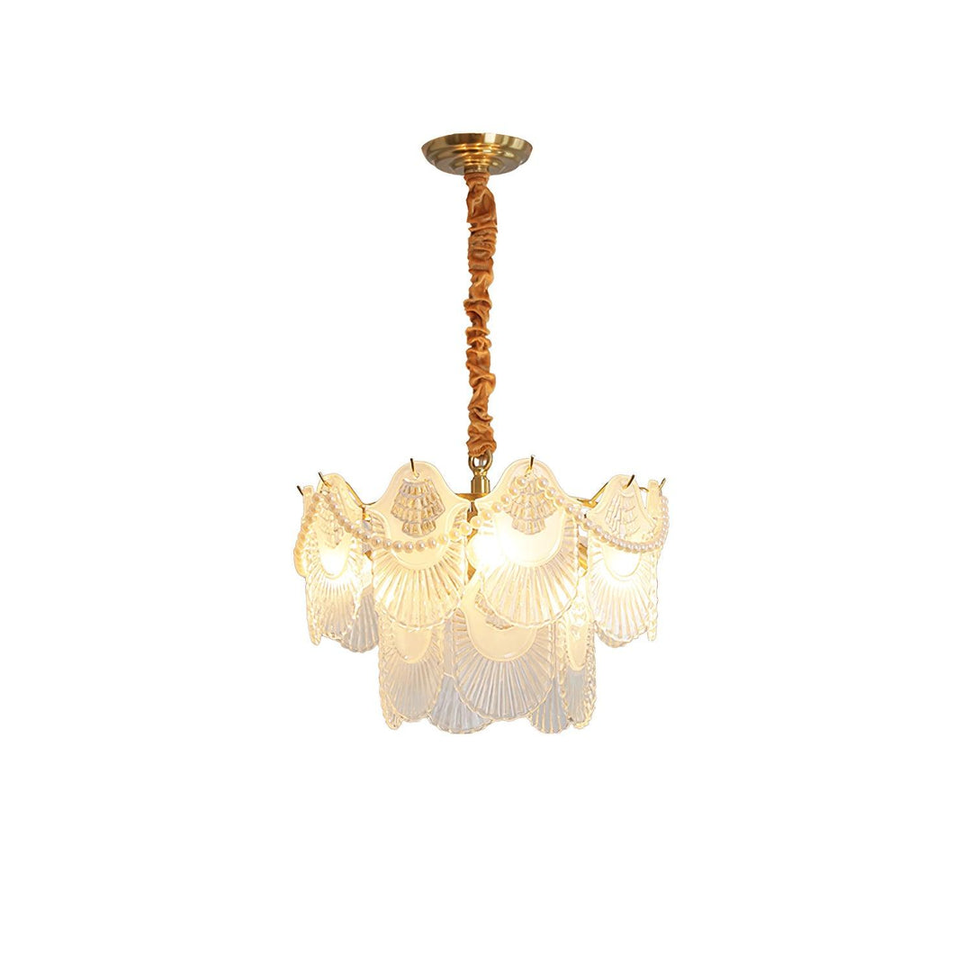 Liorelelle lampadario Gusci in vetro Perla