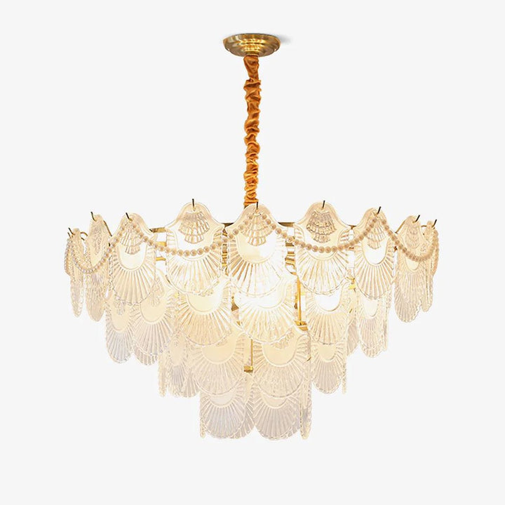 Liorelelle lampadario Gusci in vetro Perla