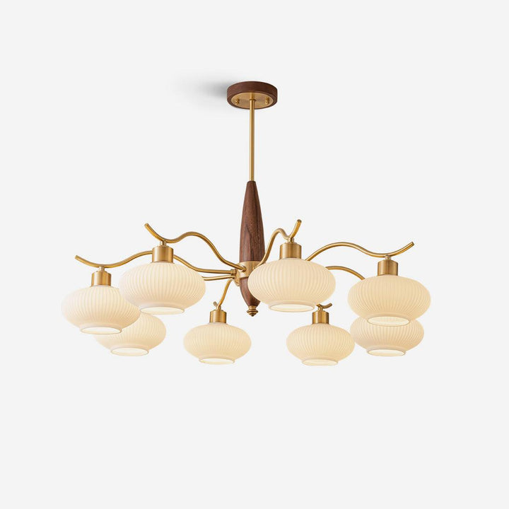 Cavien lampadario in ottone e Noce