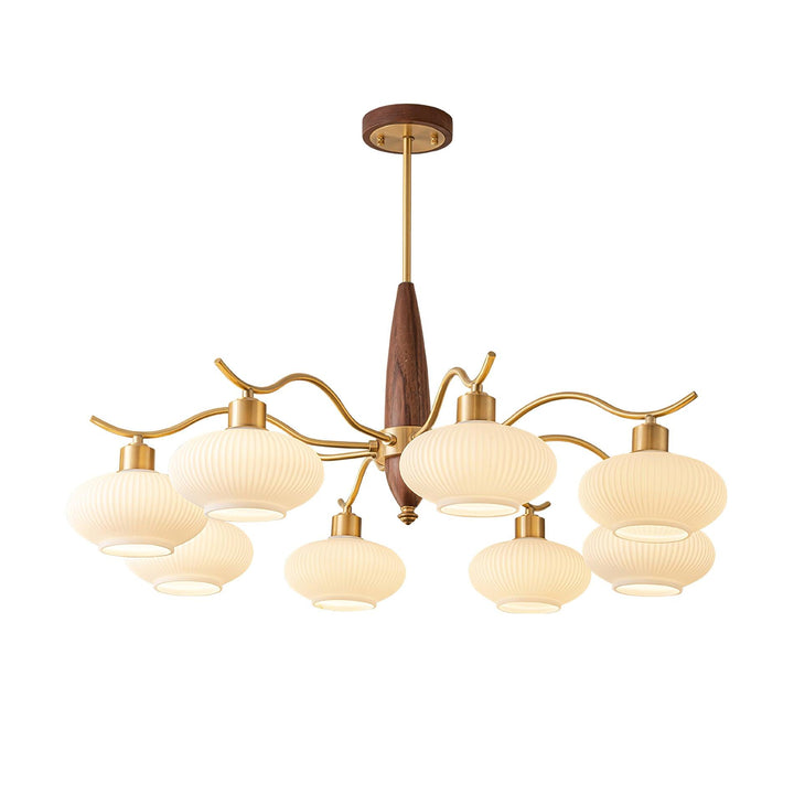 Cavien lampadario in ottone e Noce
