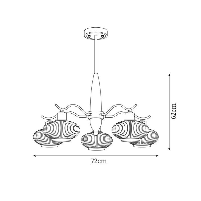 Cavien lampadario in ottone e Noce