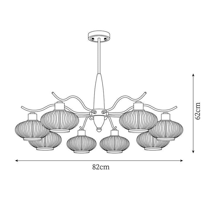Cavien lampadario in ottone e Noce