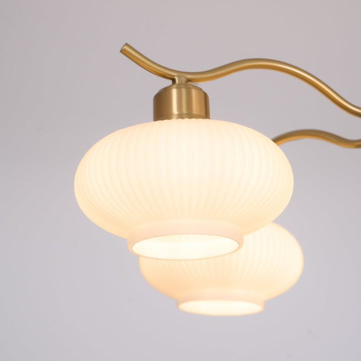 Cavien lampadario in ottone e Noce