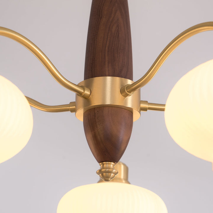 Cavien lampadario in ottone e Noce