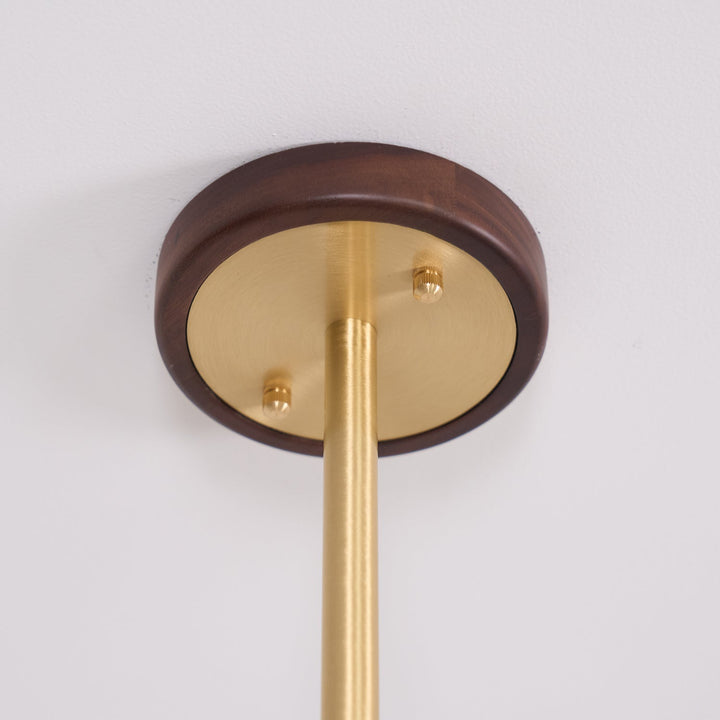 Cavien lampadario in ottone e Noce
