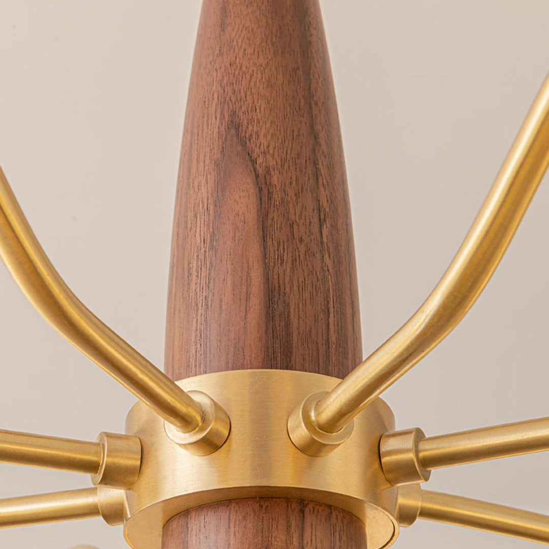 Cavien lampadario in ottone e Noce