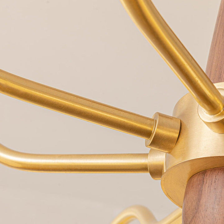 Cavien lampadario in ottone e Noce