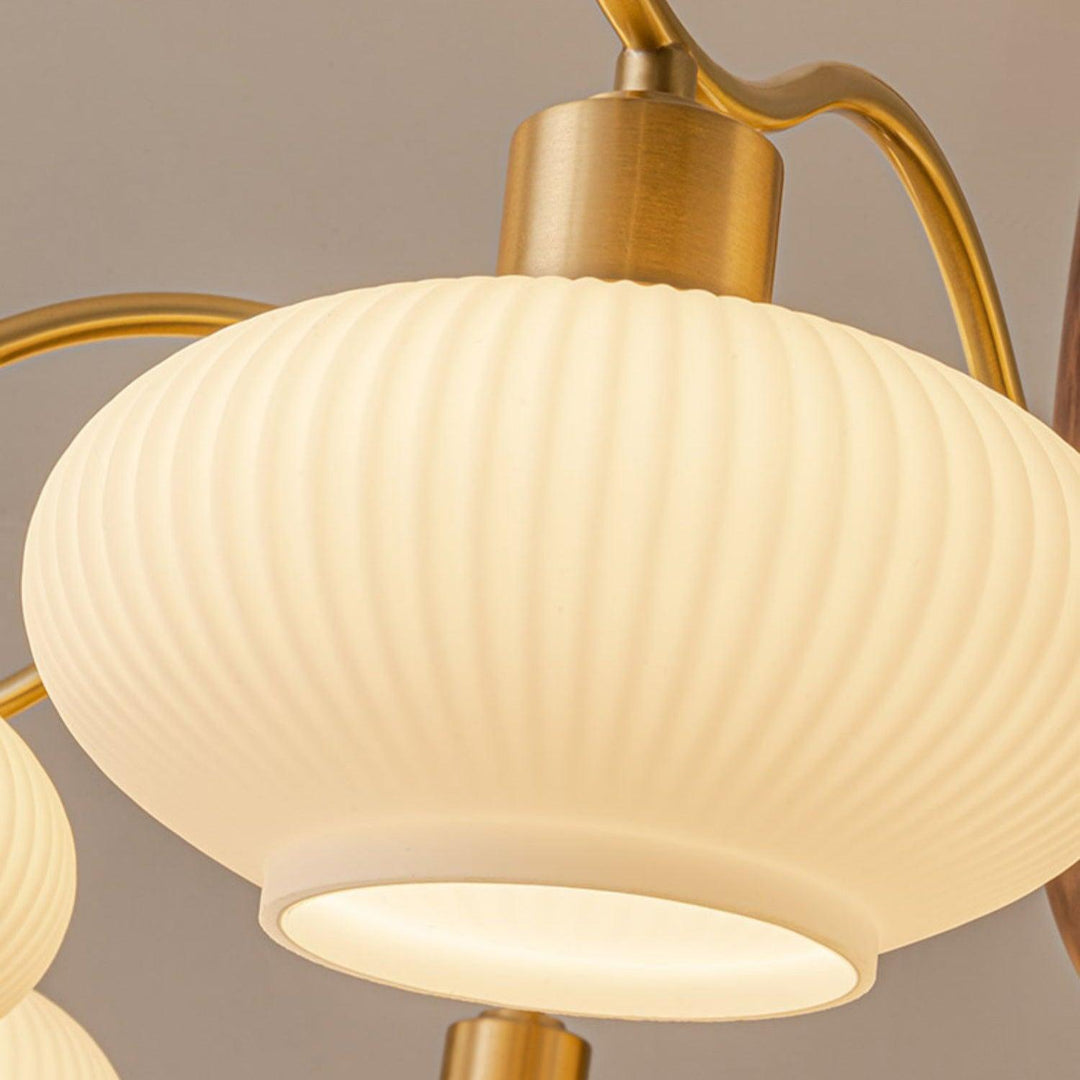 Cavien lampadario in ottone e Noce