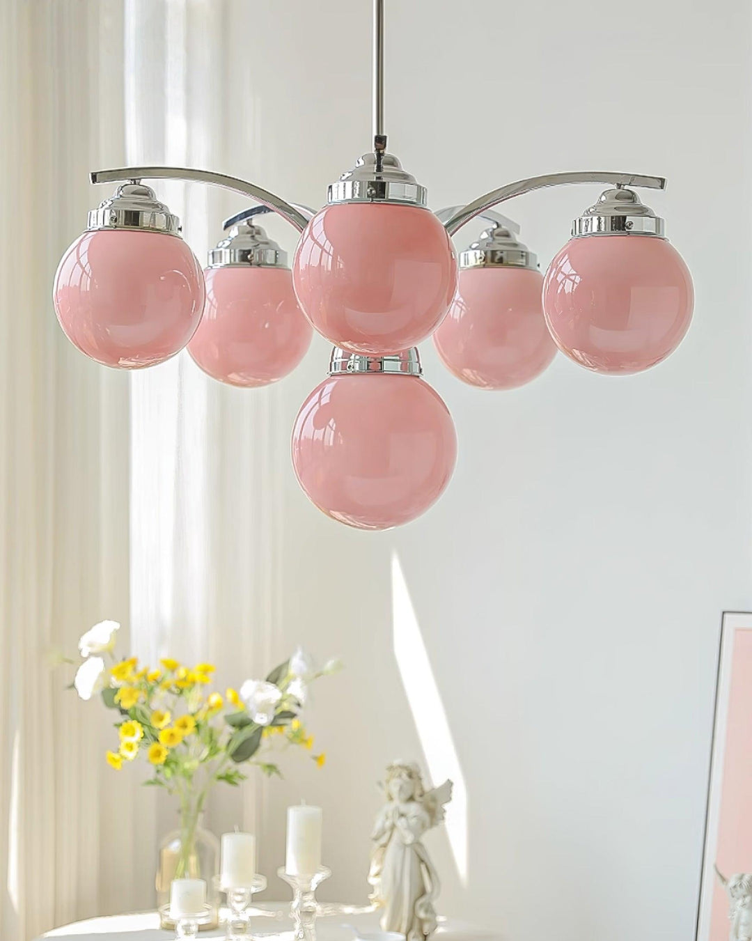 Lioreena lampadario vetro Rosa