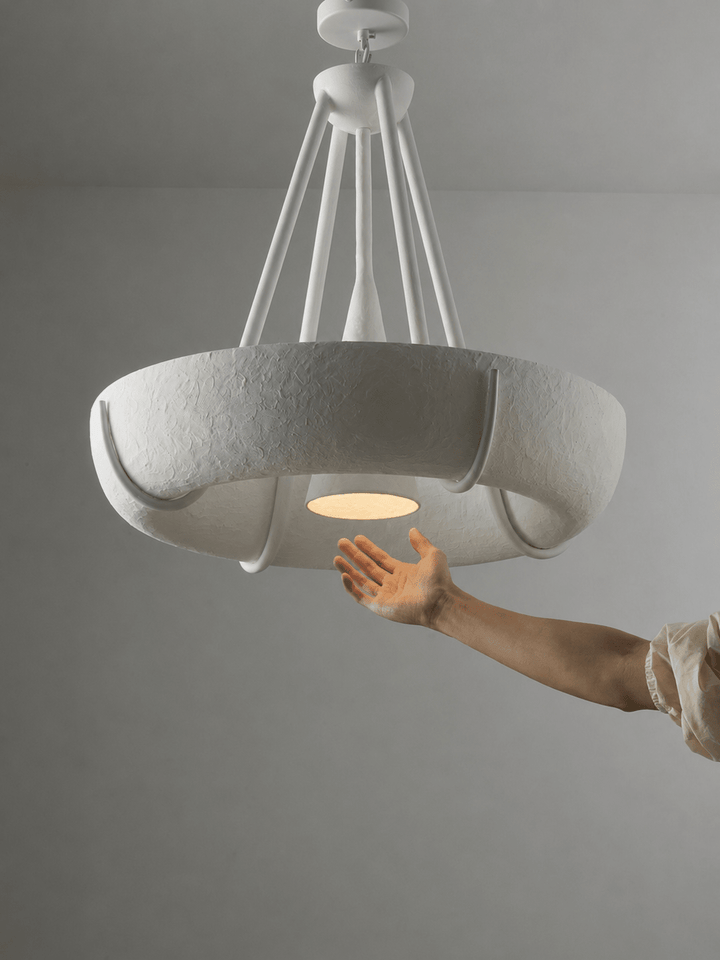 Lampadario gesso Drum cilindrico