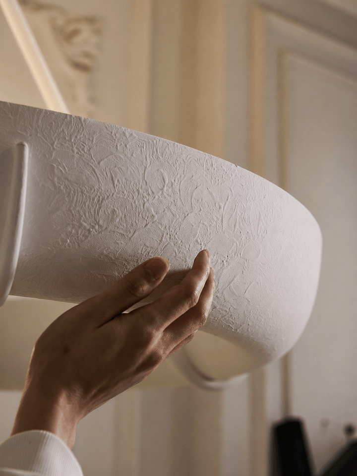Lampadario gesso Drum cilindrico