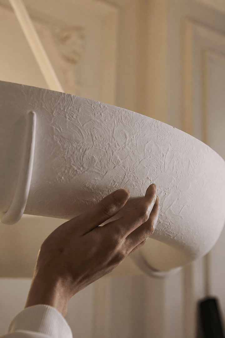 Lampadario gesso Drum cilindrico