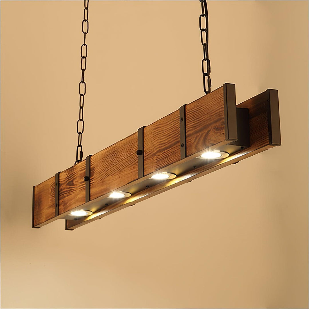 Aldelena lampadario Pleva lineare legno Naturale