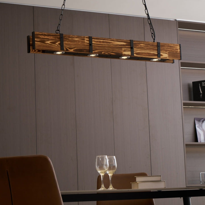 Aldelena lampadario Pleva lineare legno Naturale